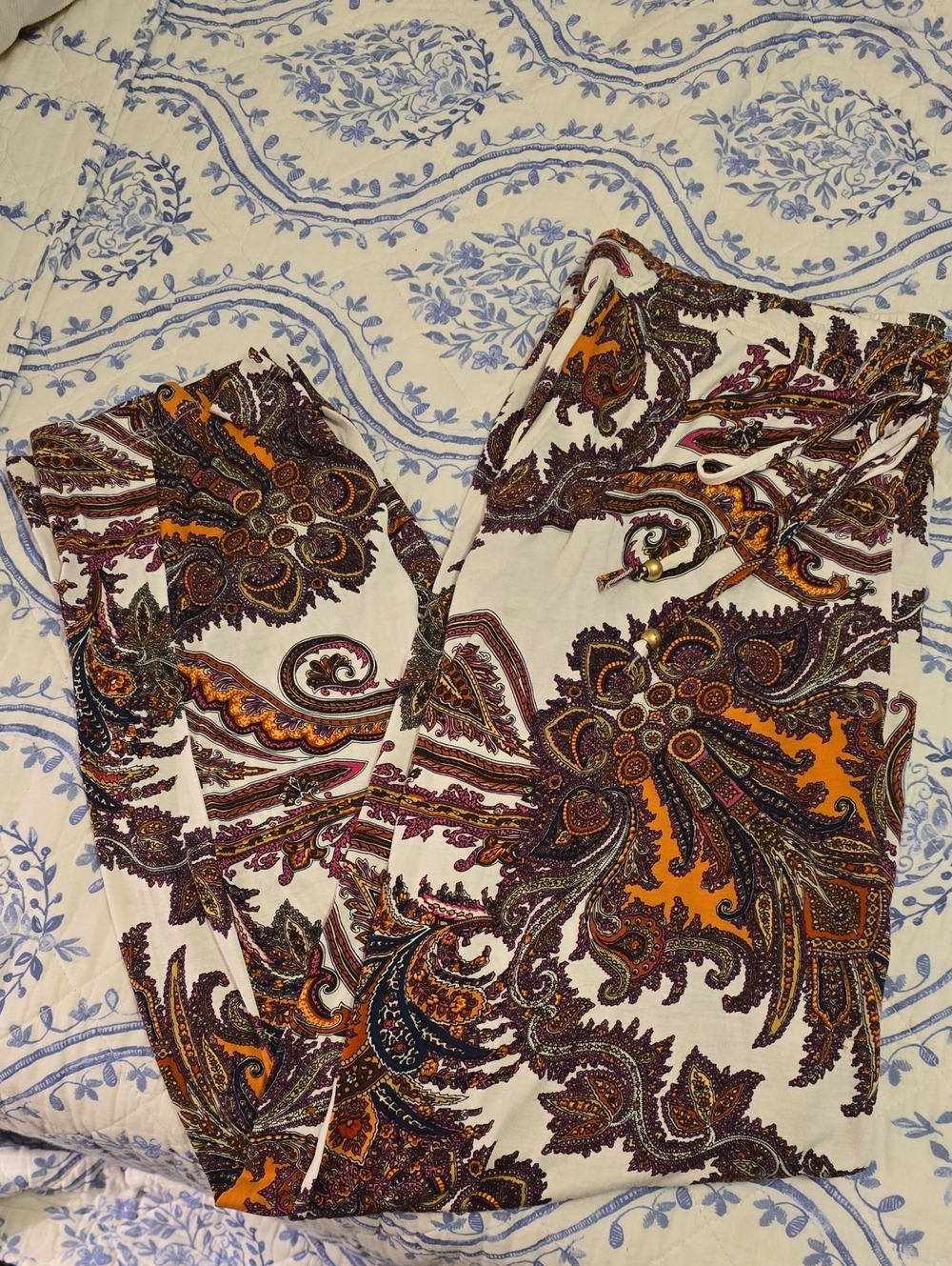 LASCANA for Venus Tribal Paisley Print Jersey Jogger Pants - XL